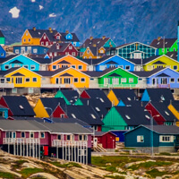 iceland greenland photo tour colour houses